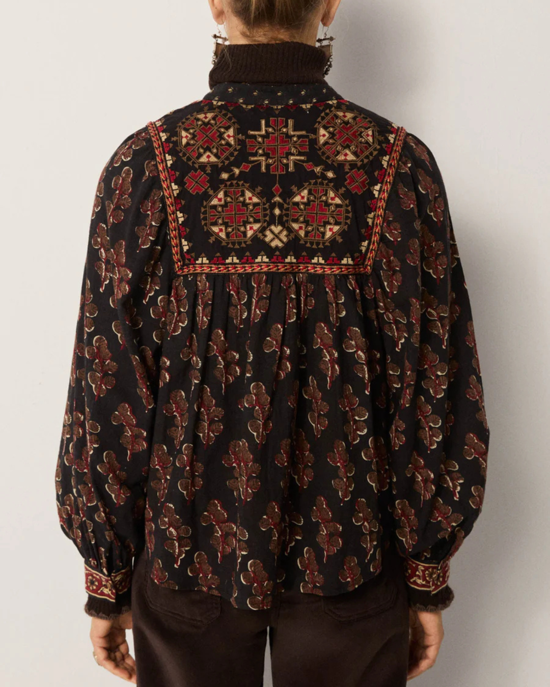 Scarlet Blouse in Black Coffee by Maison Hotel