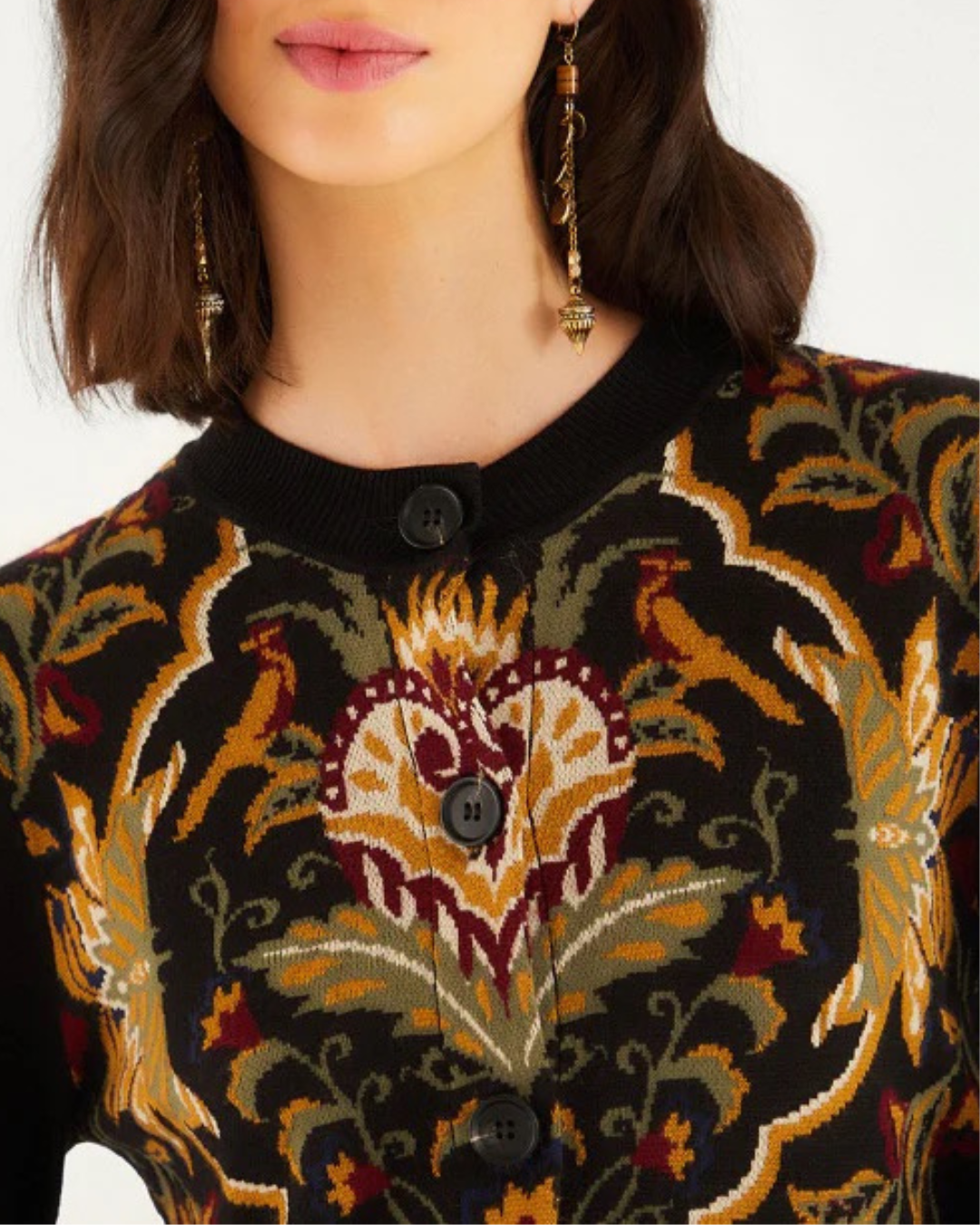 Majestic Hearts Black Knit Cardigan by FARM Rio