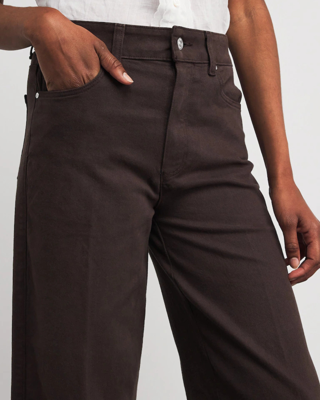 Sasha Ankle Wide Leg Jeans in Rich Chocolate by Paige