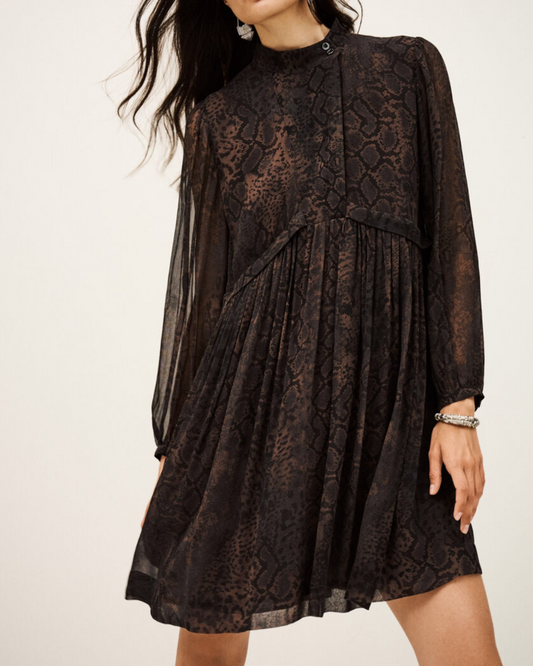 Simba Short Dress in Marron by BA&SH