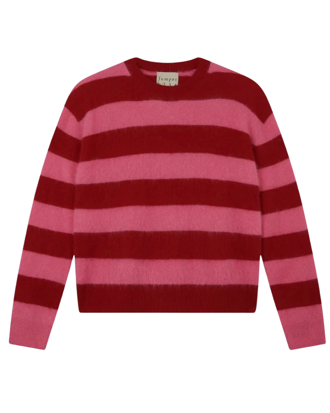 Brushed Stripe Crew Jumper in Ruby & Gossip Girl by Jumper 1234
