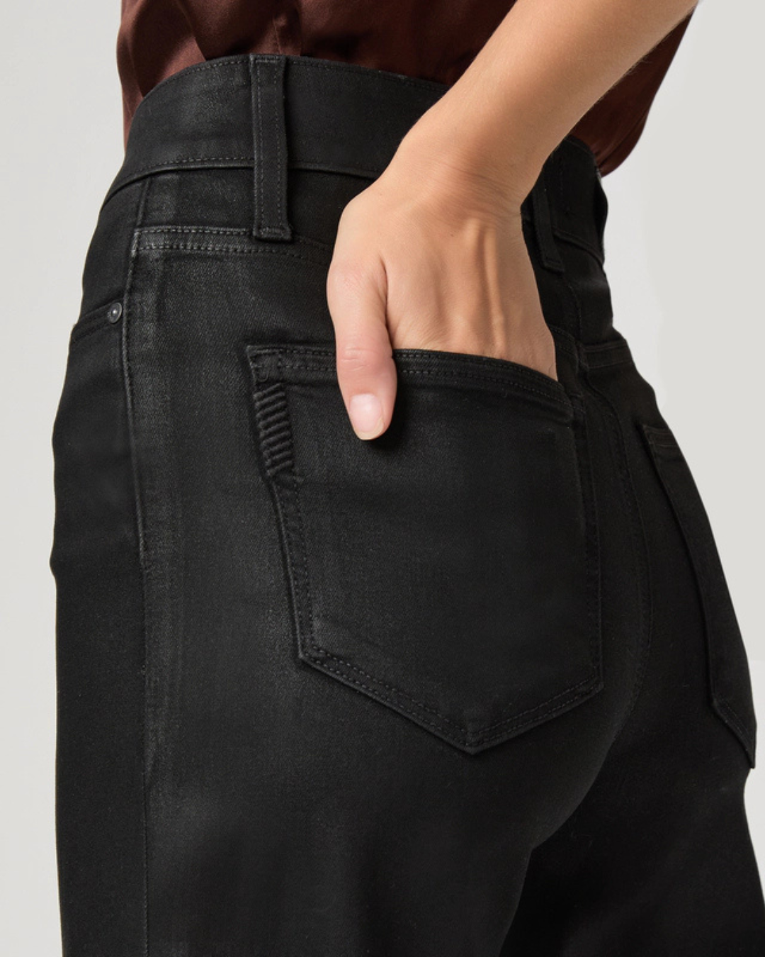 Anessa Wide Leg Jean in Black Fog LuxCoat by Paige
