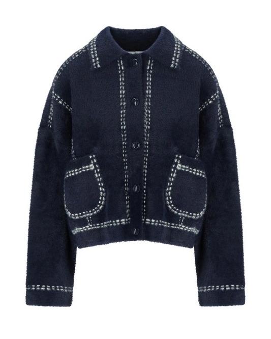Ihoops Cardigan in Navy by Essentiel Antwerp