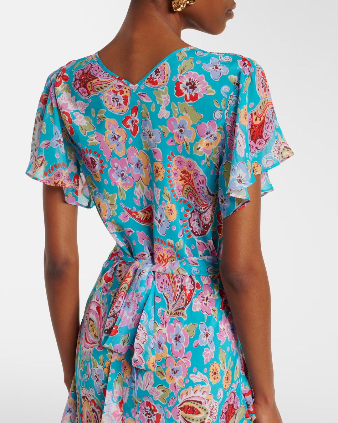 Evie Dress in Cara Floral Turquoise by RIXO