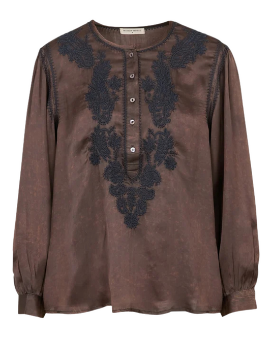 Clotilde Blouse in Mystic Green by Maison Hotel