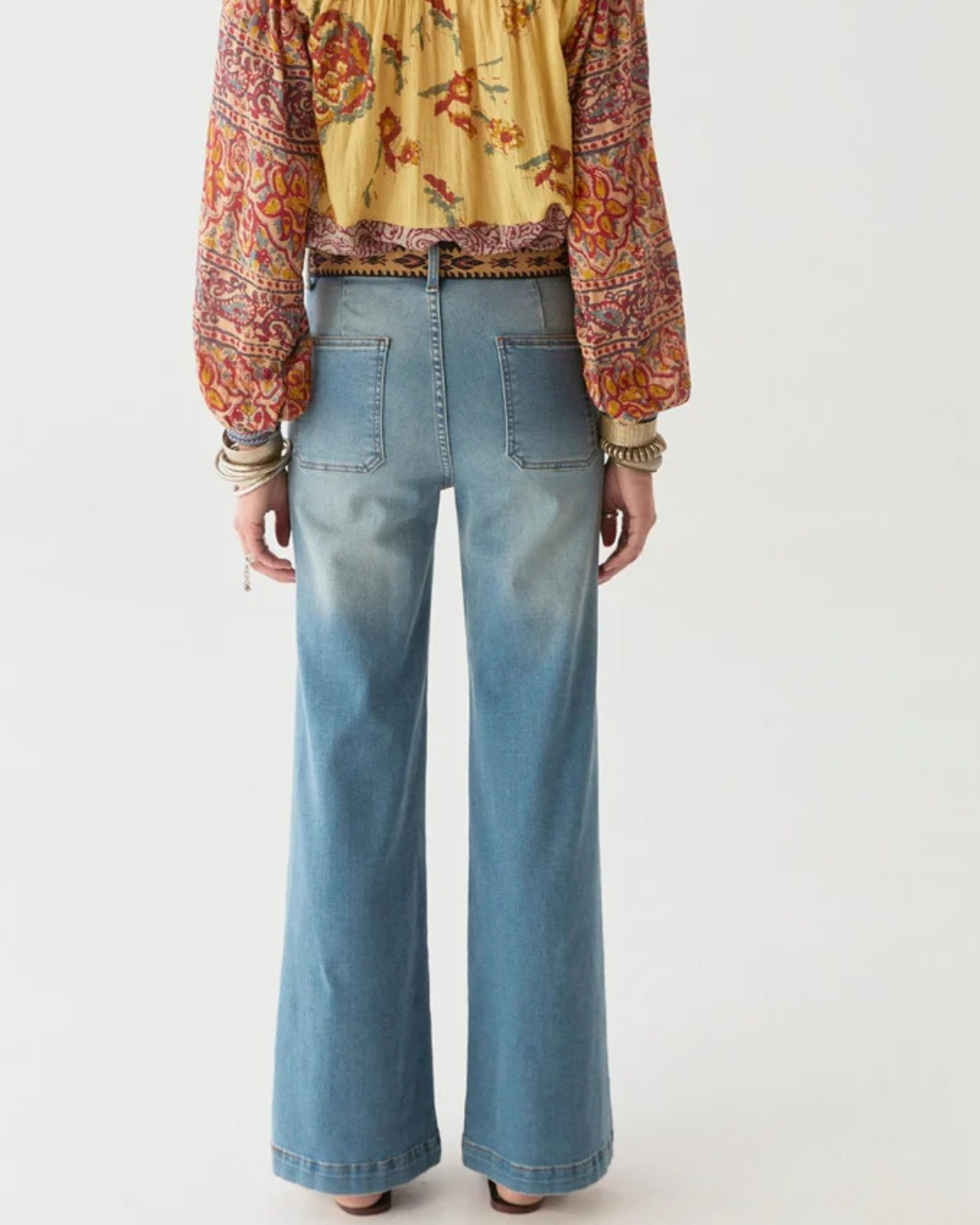 Edna Pant in Light Denim by Maison Hotel