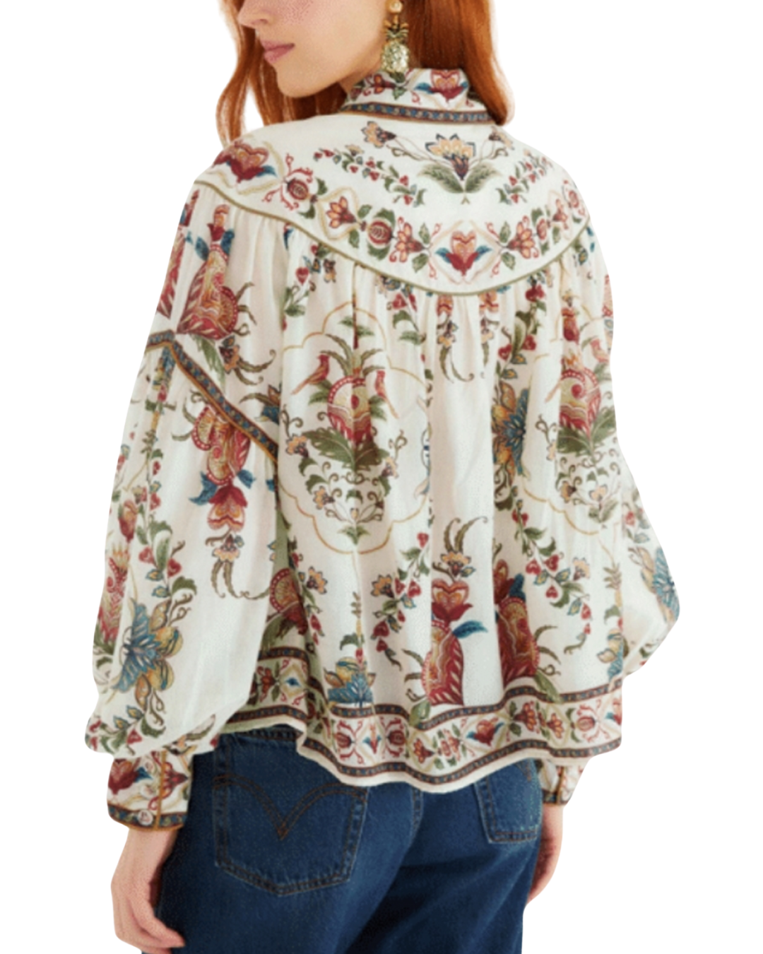 Majestic Hearts Cream Blouse by Farm Rio