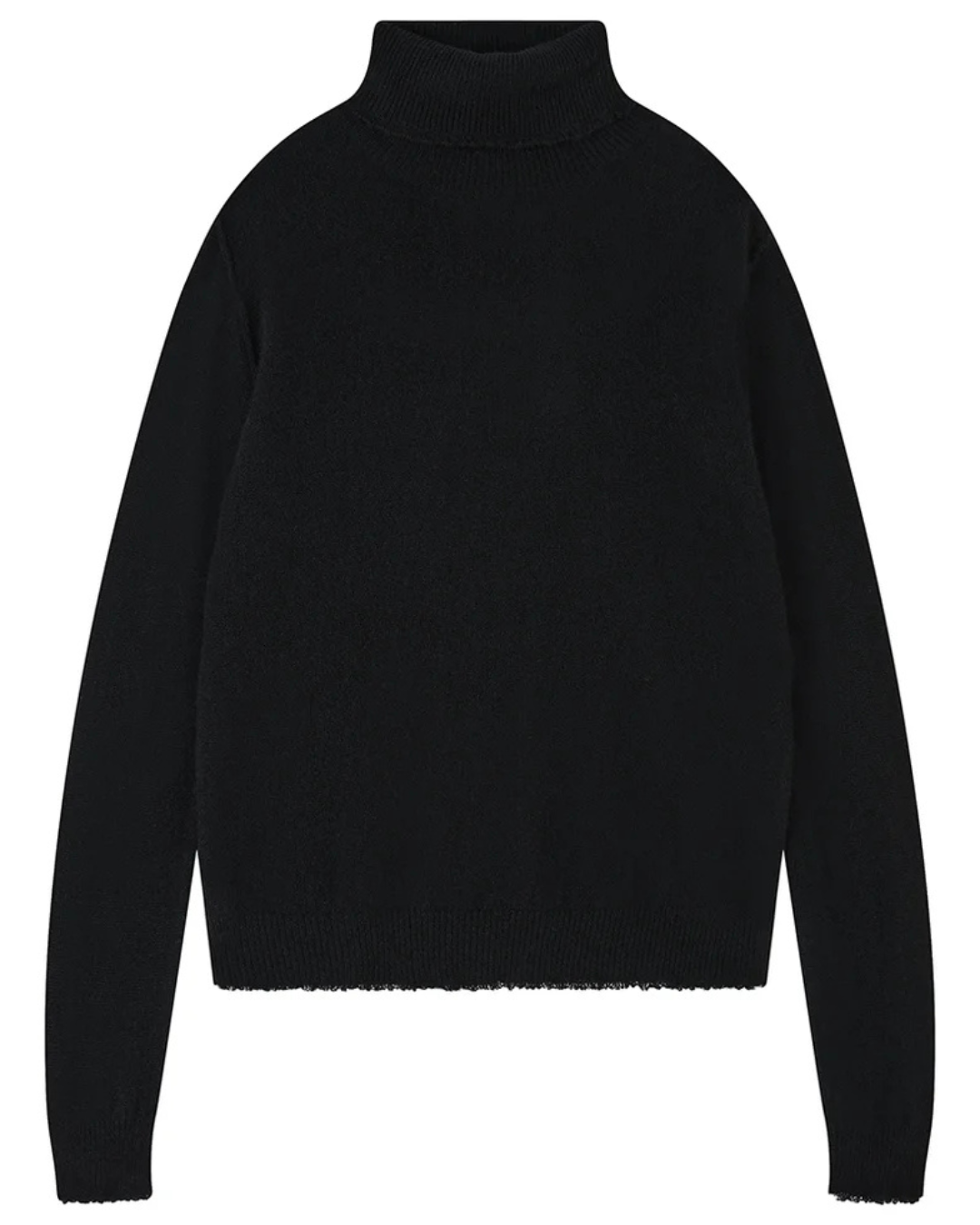 Cashmere Distressed Roll Collar in Black by Jumper 1234
