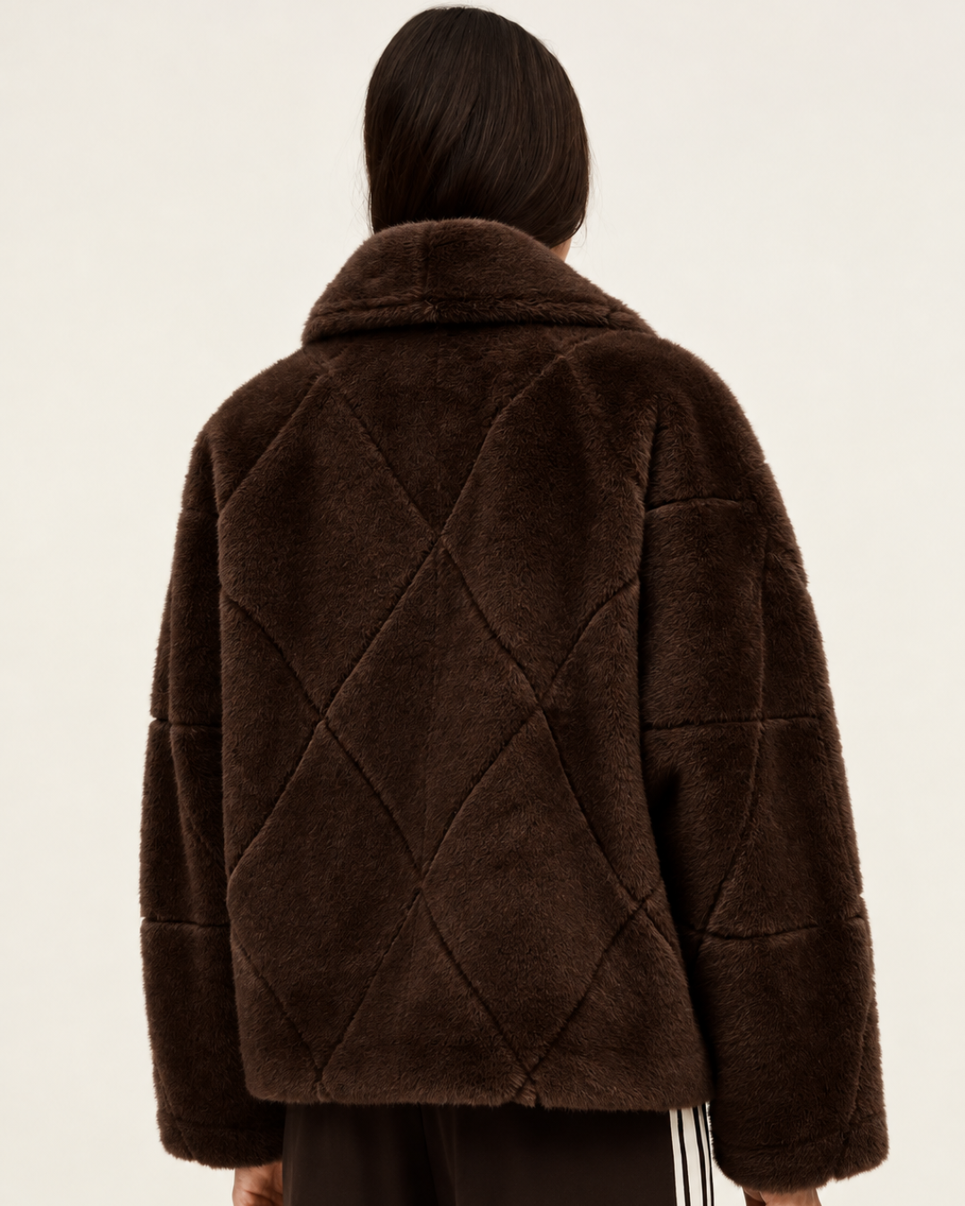Pinie Faux Fur Coat in Chocolate by BA&SH