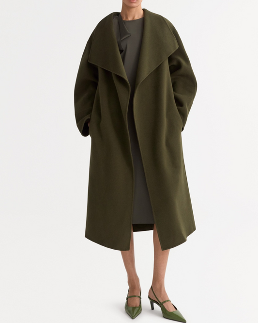 Long Coat in Olive by SOFT GOAT