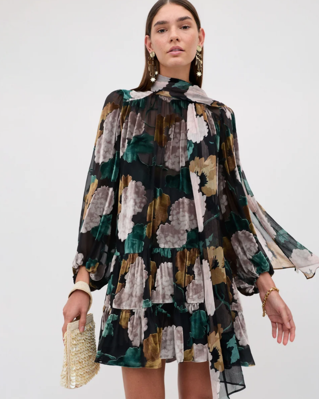 Anaya Dress in Hydrangea Floral Charcoal by RIXO (