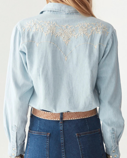 Austin Blouse in Mustang Blue by Maison Hotel