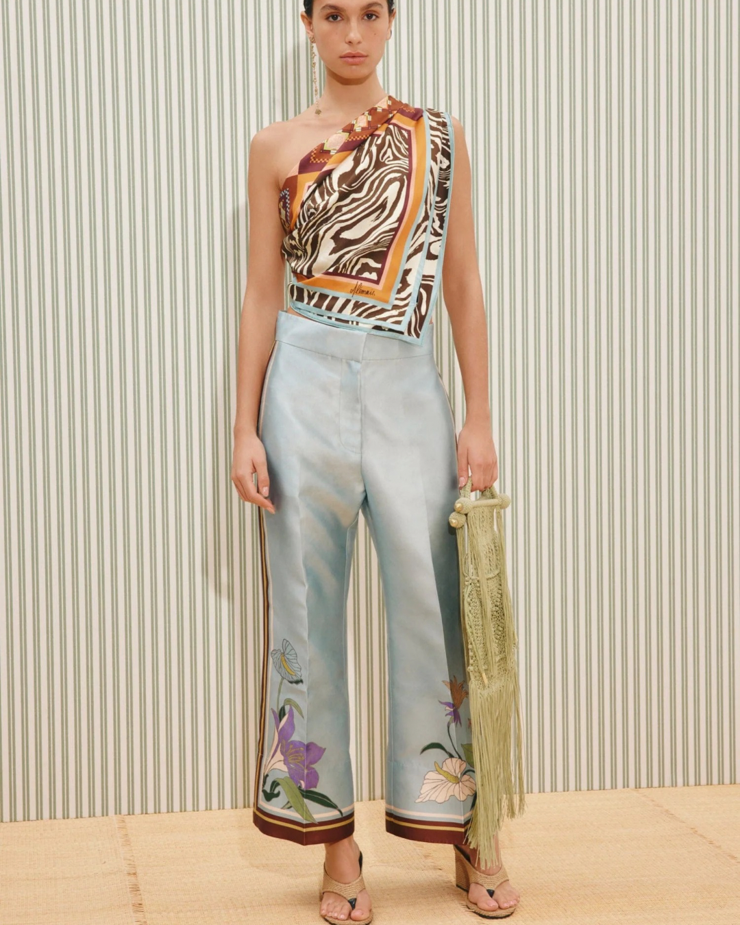 Alfie Pant in Ice Blue by Alemais