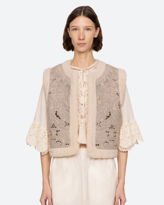Ceci Embroidery Felt Vest by Sea New York