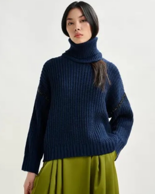 Indsay Embellished Pullover in Navy by Essentiel Antwerp