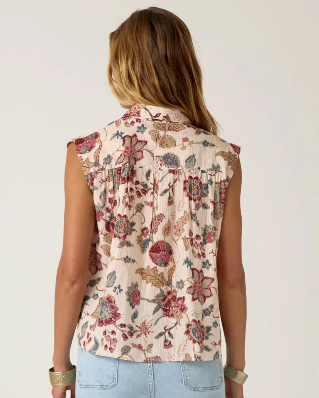 Bianca Sleeveless Shirt in Sweet Iris by Maison Hotel