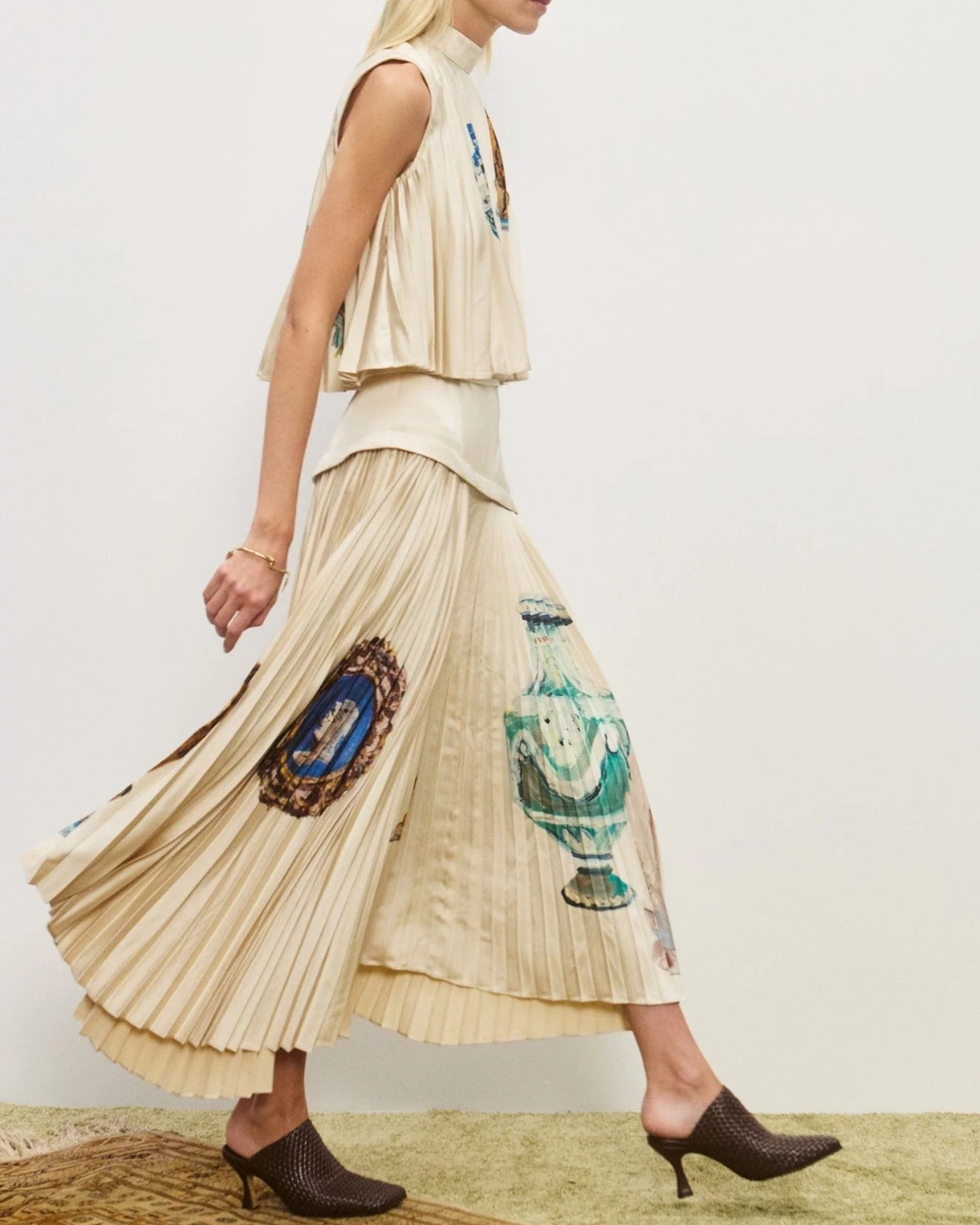 Orazio Pleated Skirt by Alemais