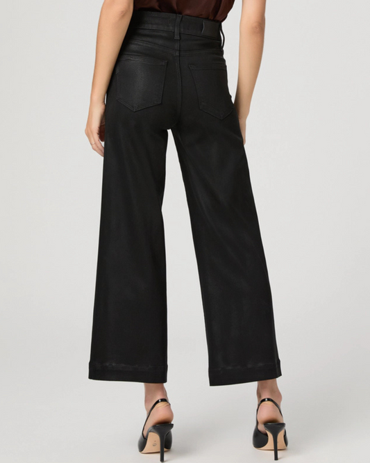 Anessa Wide Leg Jean in Black Fog LuxCoat by Paige