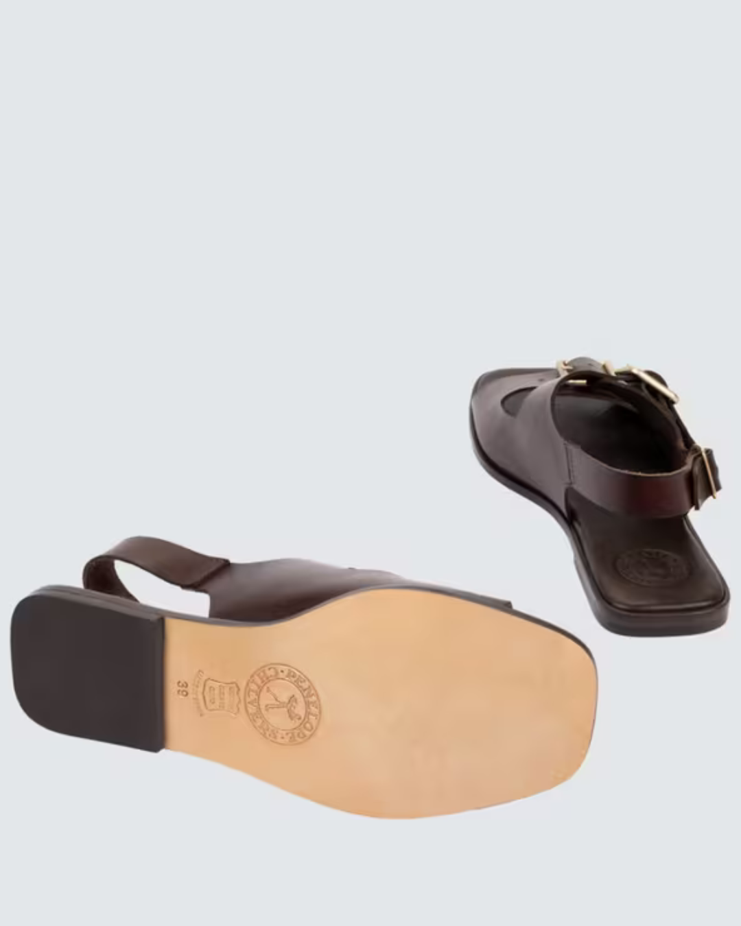 Portobello Leather Sandal in Bitter Chocolate by Penelope Chilvers