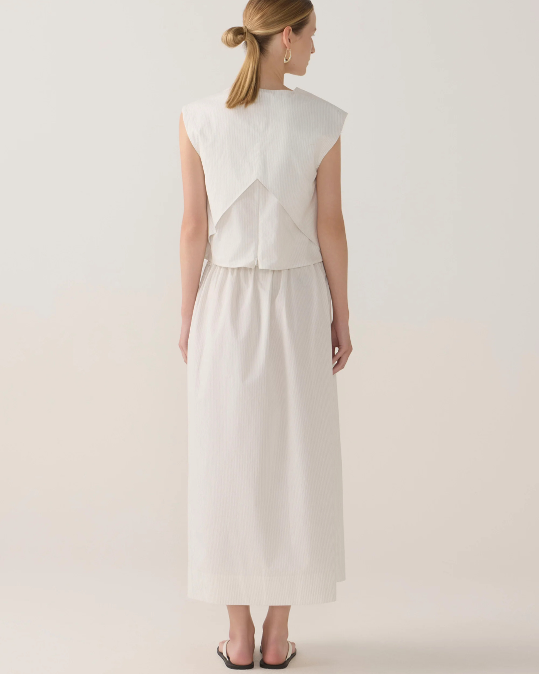 Dakota Top in White Pinstripe Poplin by Foemina