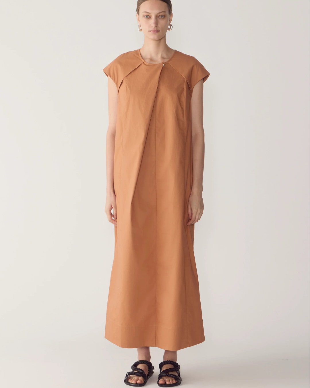 Alma Dress in Brick Poplin by Foemina