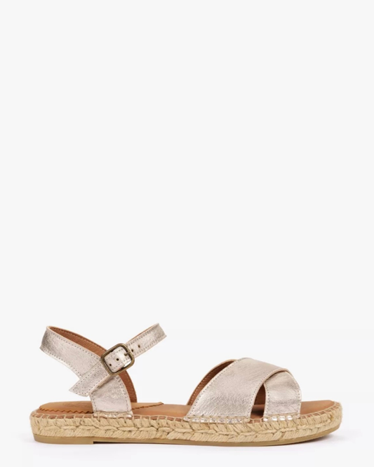 Campo Leather Espadrille in Champagne by Penelope Chilvers