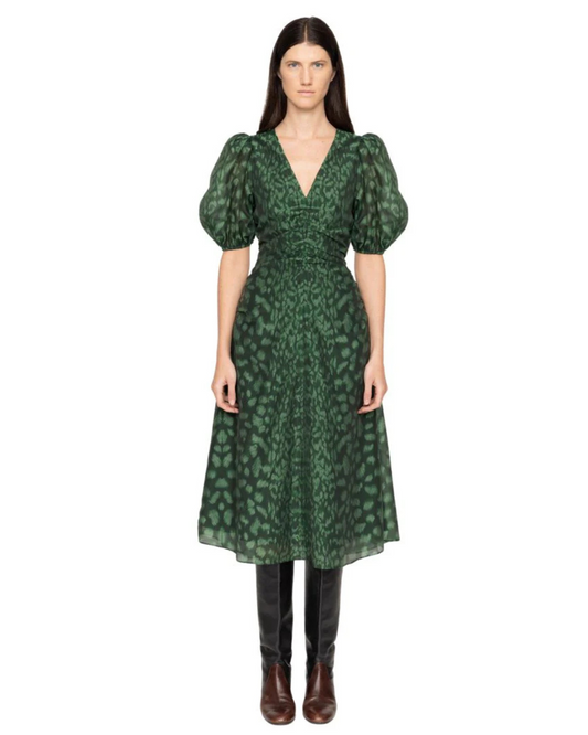 Claude Puff Sleeve Dress in Green by Sea New York