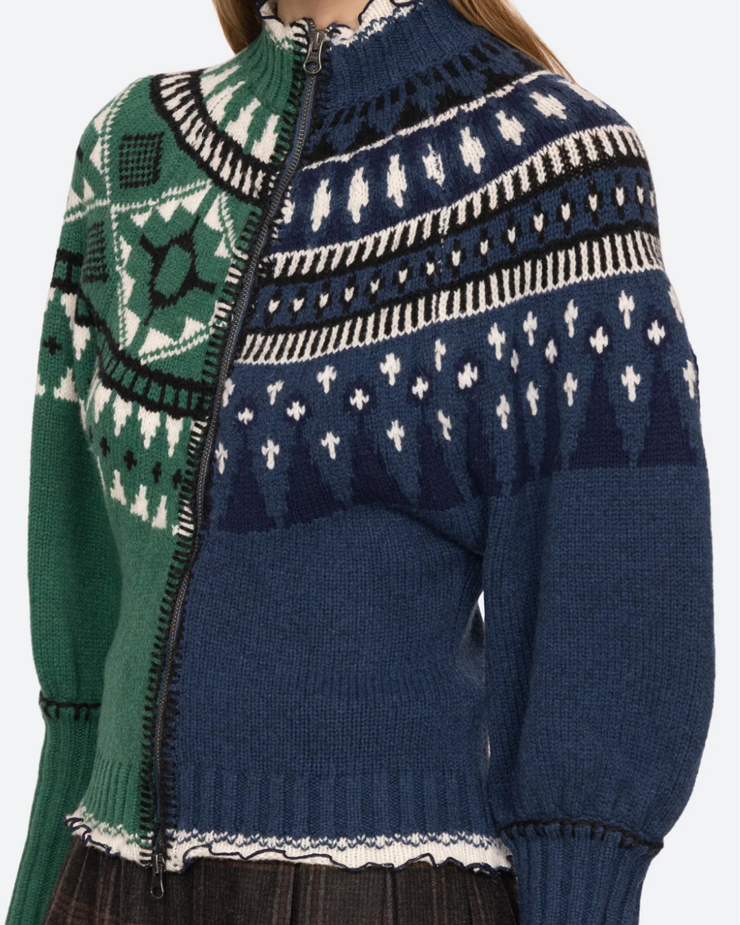 Linea Fair Isle Zip Front Cardigan by Sea New York