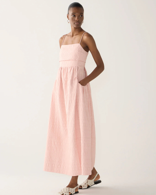 Nicole Dress in Lace Pink Jacquard by Foemina