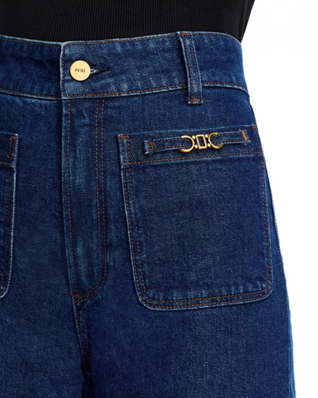 Sasha High Rise Patch Pocket Wide Leg Jeans in Enfield by PAIGE