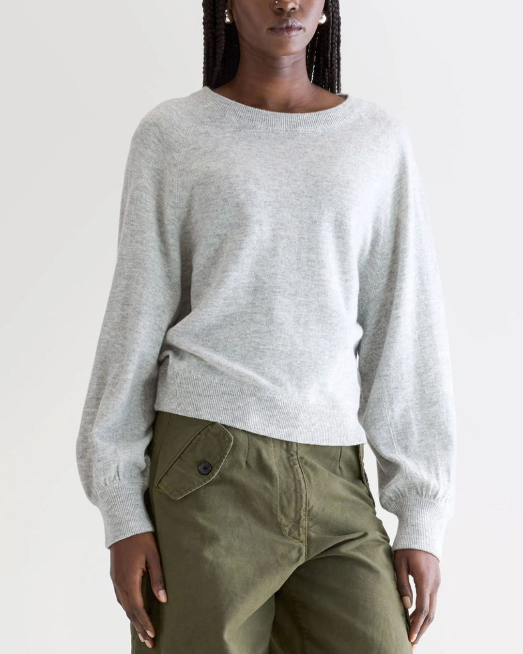 Spanne Crewneck Sweater in Light Grey by Bellerose