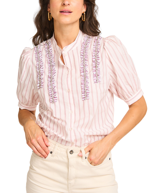 Ifrill Rhinestone Frill Shirt by Essentiel Antwerp