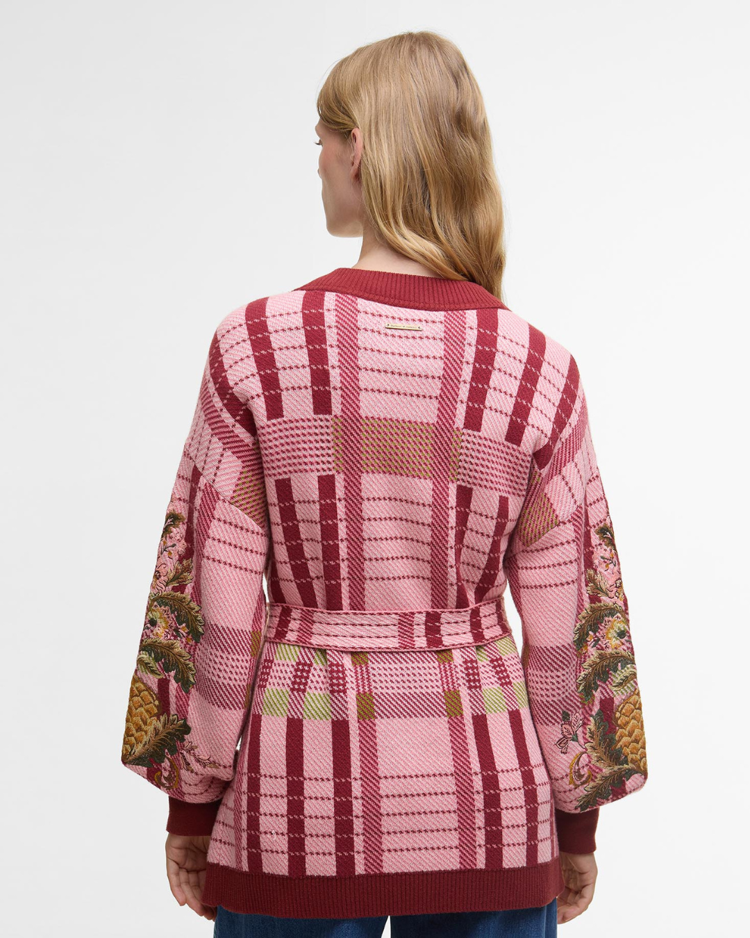 Luisa Embroidered Tartan Cardigan by Barbour x FARM Rio
