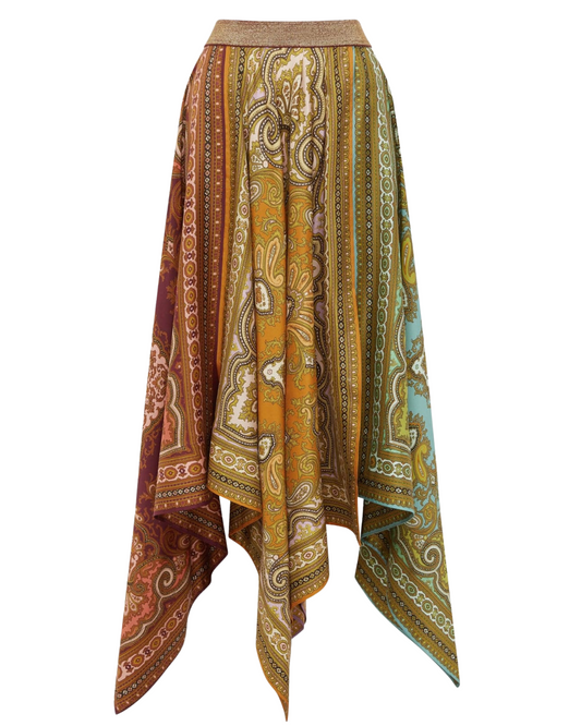 Clemenza Spliced Scarf Silk Skirt by Alemais