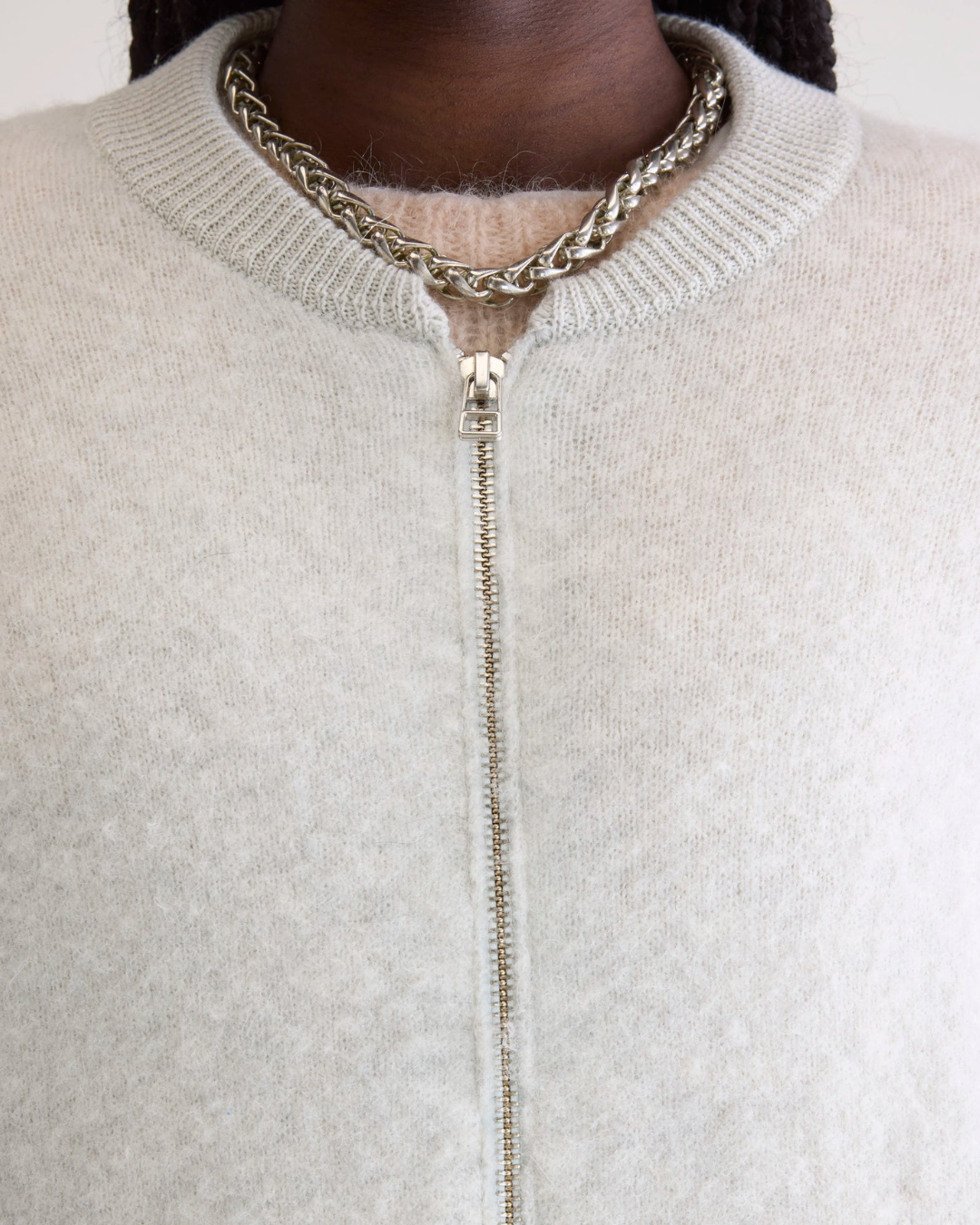 Asedi Zip Up Cardigan in Oyster by Bellerose