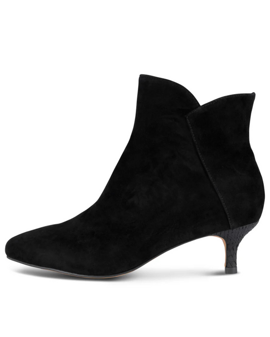 Saga Zip Suede Ankle Boots in Black by WODEN