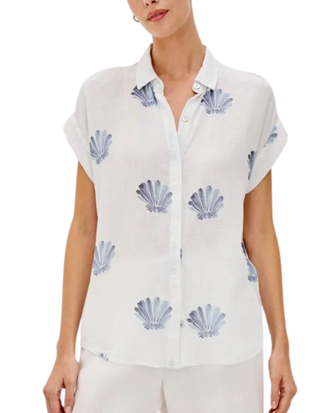 Jamie Shirt In Blue Seashells by Rails