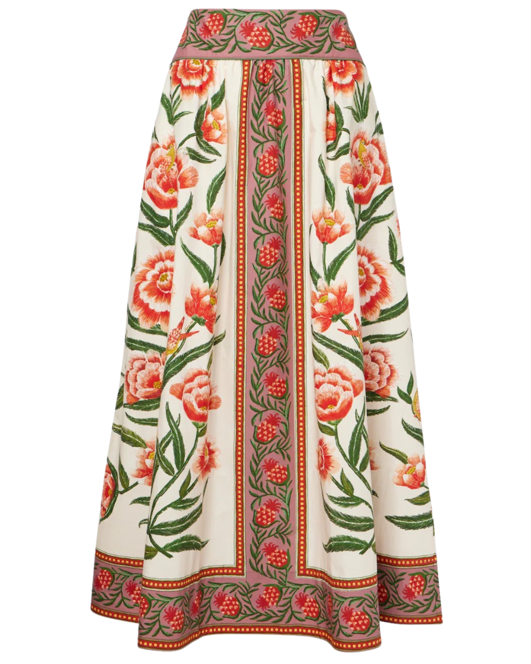 Ainika Delicate Off-White Printed Midi Skirt by FARM Rio