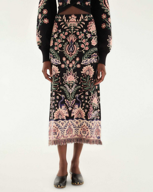 Marvelous Garden Knit Midi Skirt by FARM Rio