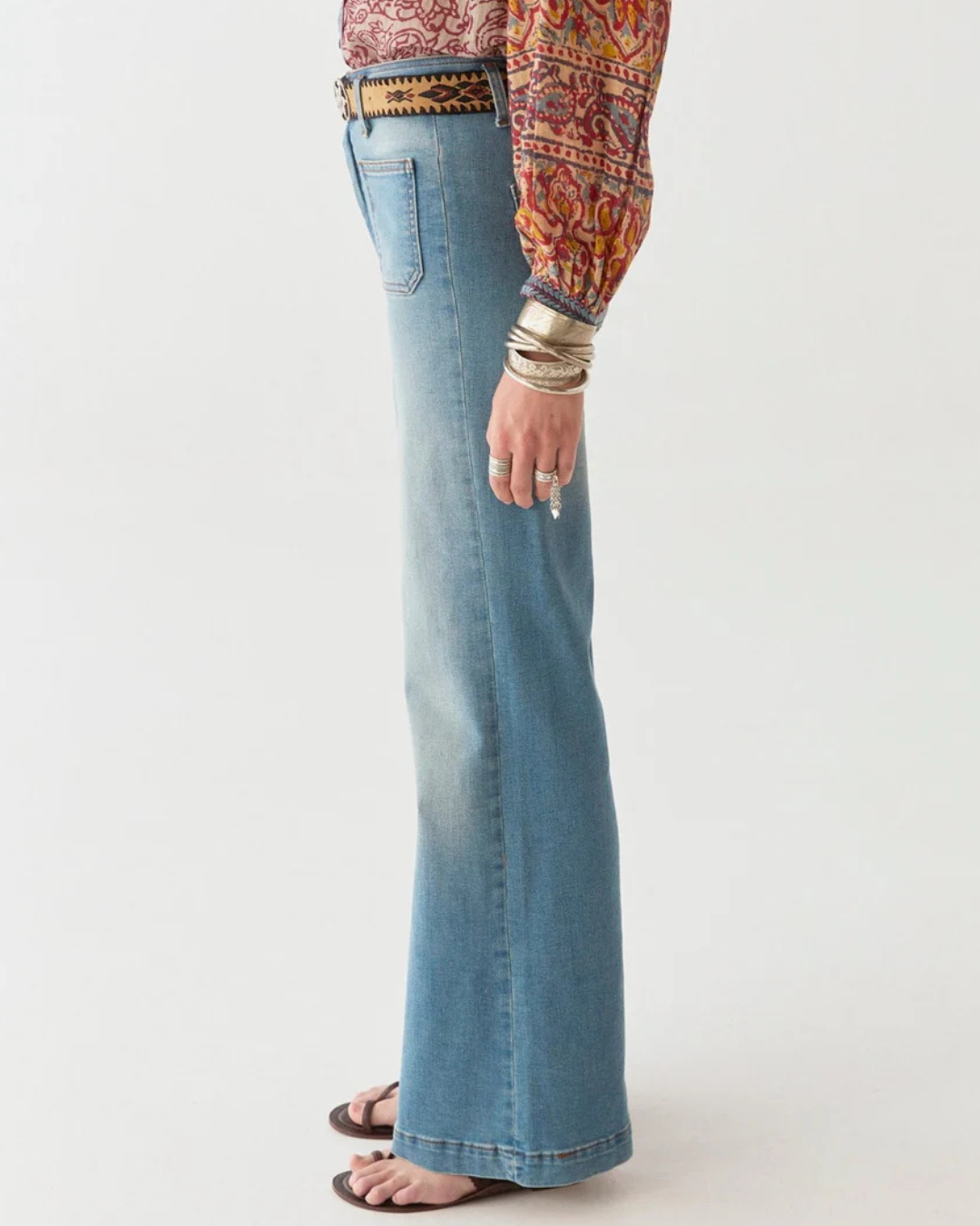 Edna Pant in Light Denim by Maison Hotel