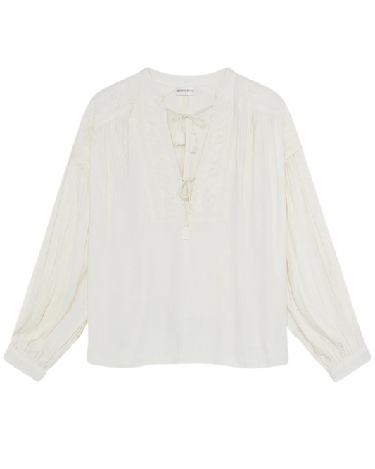 Vega Blouse in Soft Ecru by Maison Hotel