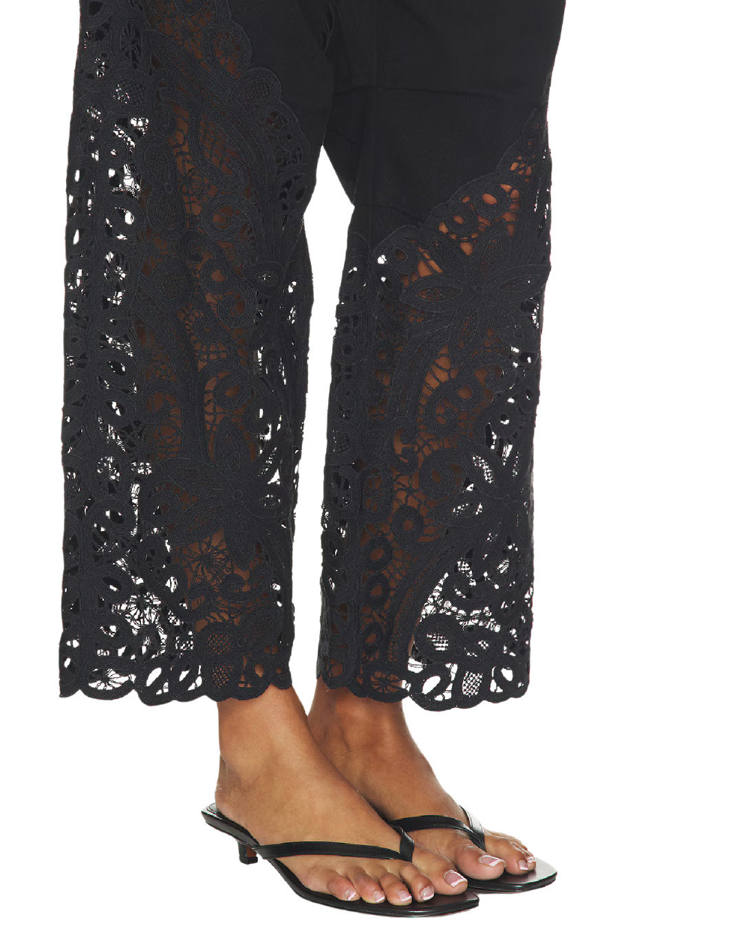 Shiloh Embroidered High Rise Jeans in Black by Sea NY