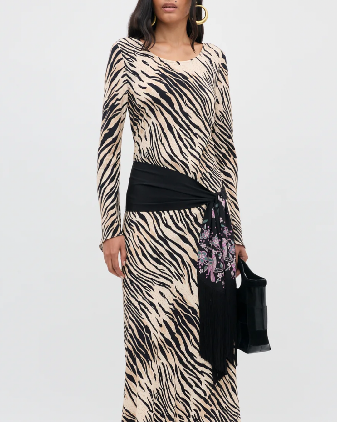 Casandra Scarf in Kyoto Floral Black by RIXO