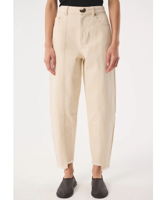 Sol Barrel Jeans in Ecru by AKYN