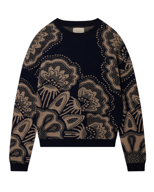 Doily Crew Jumper in Midnight Navy Conway by Jumper 1234