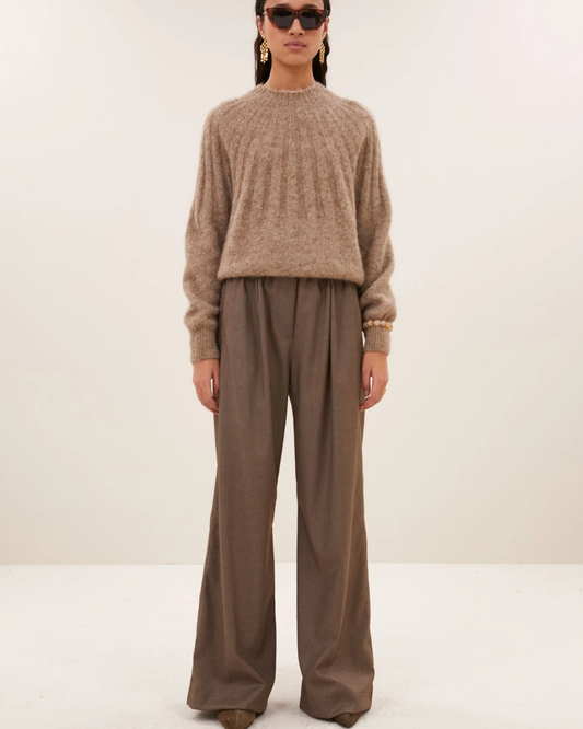 Benji Melange Pants in Biscuit Melee by by-bar