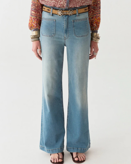 Edna Pant in Light Denim by Maison Hotel