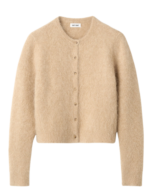 Alpaca Cardigan in Light Camel by SOFT GOAT