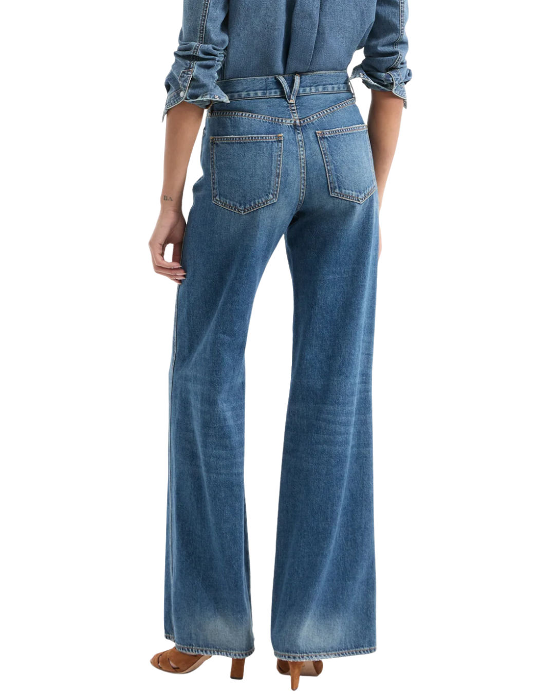 Kasey Mid Rise Wide Leg Jeans in City Stroll by Veronica Beard