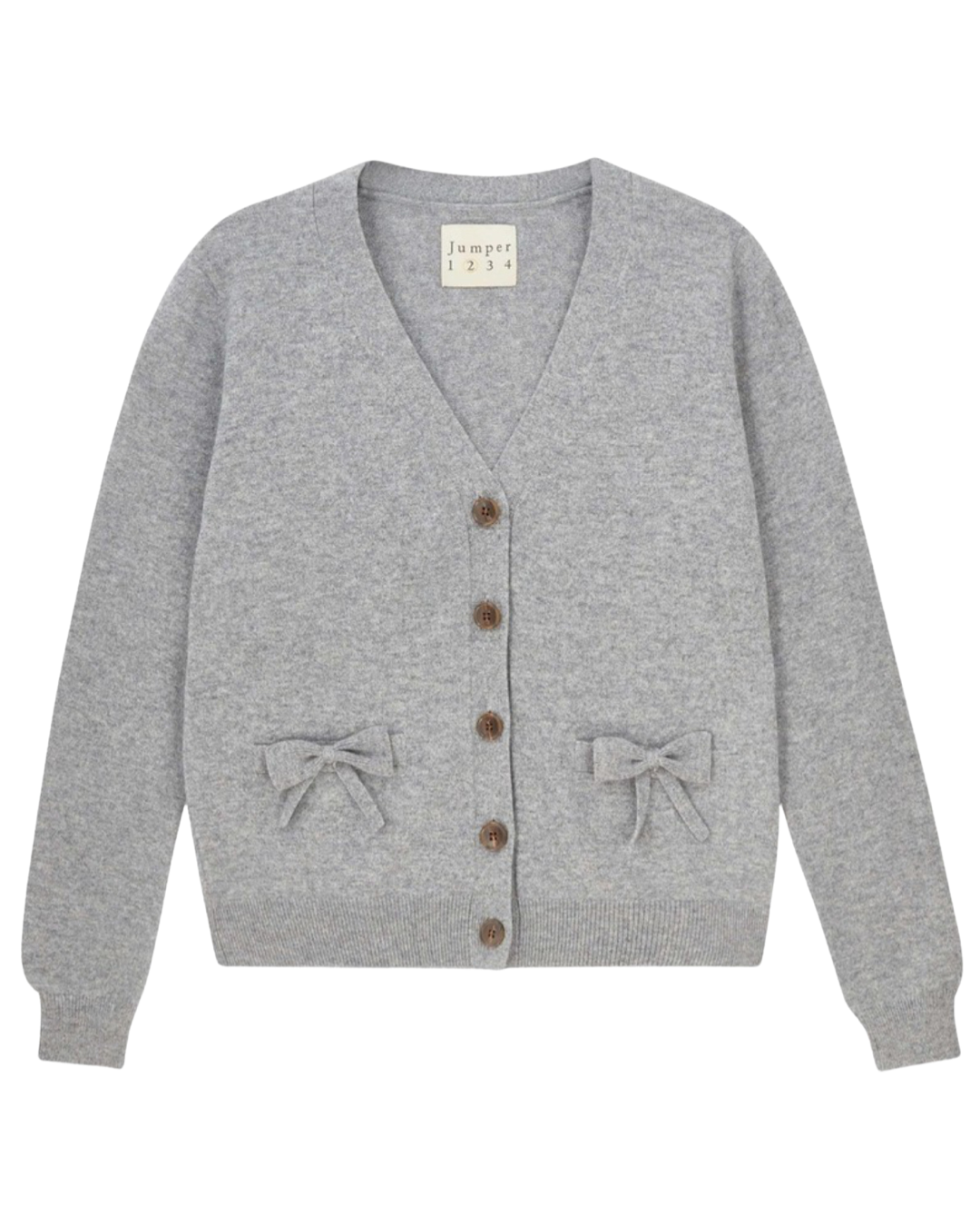 Cashmere Bow Pocket Cardigan in Cloudy by Jumper 1234